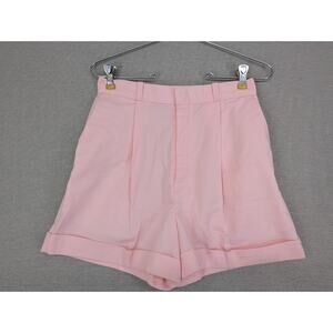 Vintage Cheryl Tiegs Cuffed Shorts Size 10 High Waisted USA Pink -0925F127